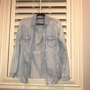 LOFT: Denim Long Sleeve Oxford